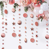 Rose Gold Star Garlands Decorations Twinkle Little Star Birthday Baby Shower Graduation Party Decor Bridal Shower Bachorette Banner Moon Stars Starry Night Planet Celestial Theme Backdrop