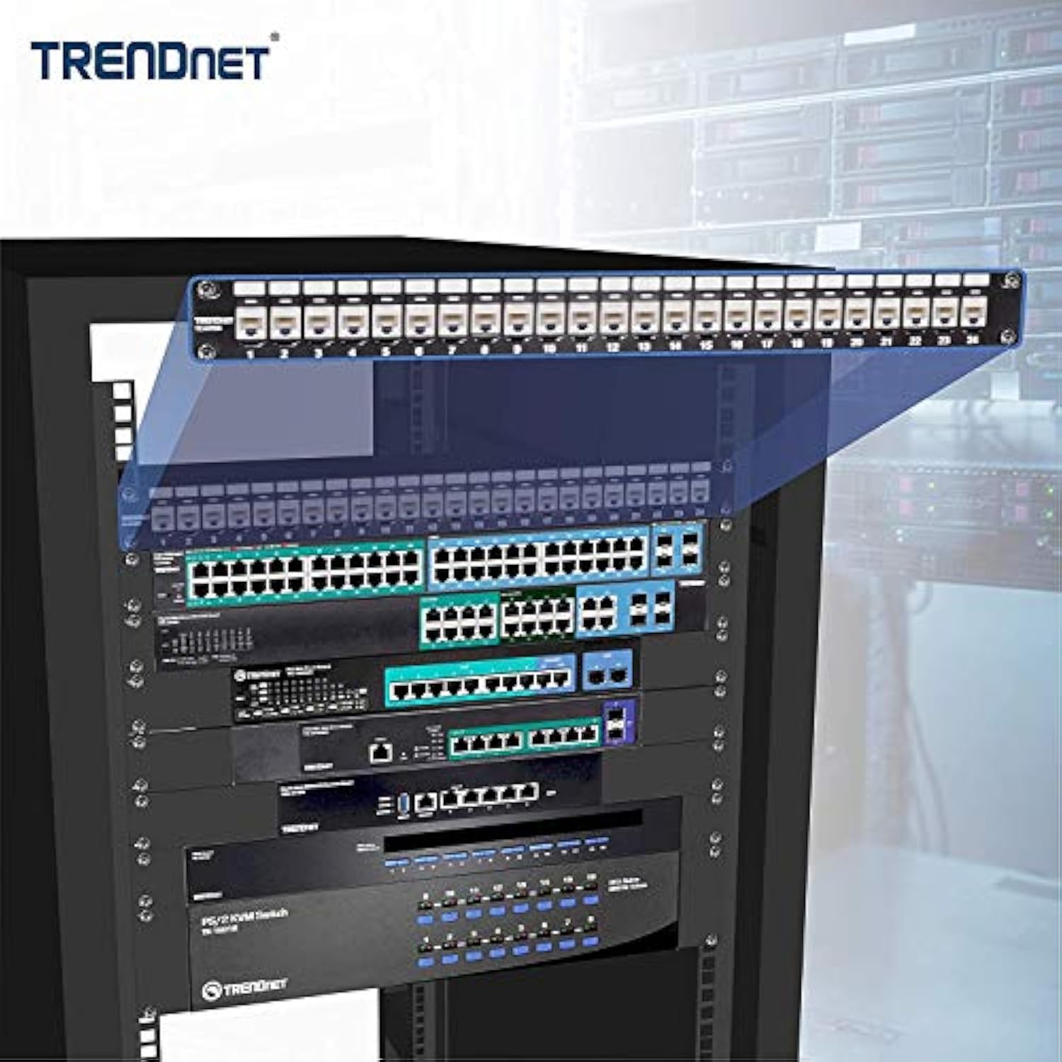 TRENDnet 24-Port Blank Keystone 1U Patch Panel Bundle, Includes (Qty 1) TRENDn