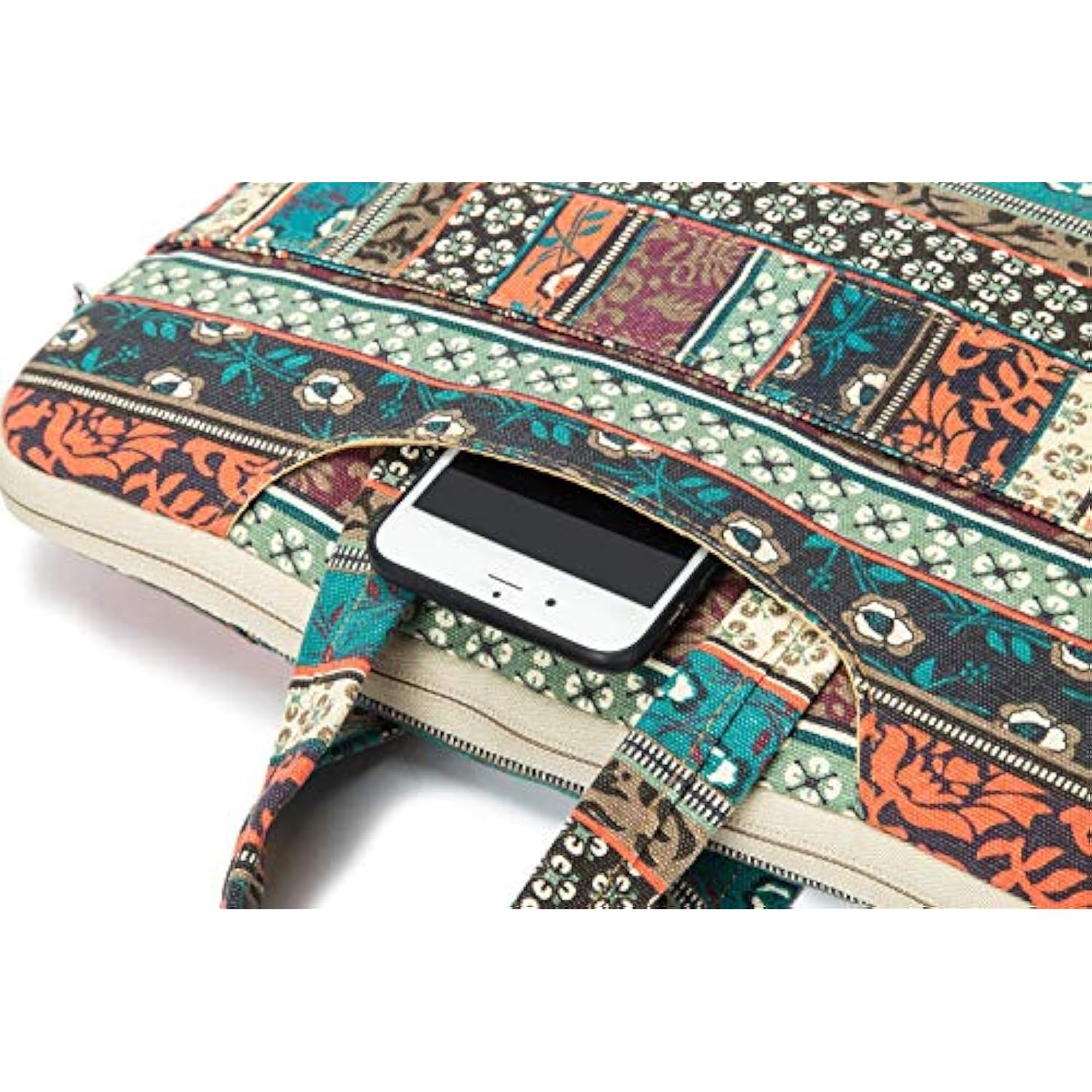 New Bohemian 360° Protective Water Resistant Canvas Laptop Shoulder Messenger Sleeve Briefcase Case Bag For Macbook Air 13 Inch,Ipad Pro 13 Inch,Macbook Pro14 Inch And 13 Inch-14 Inch Laptop