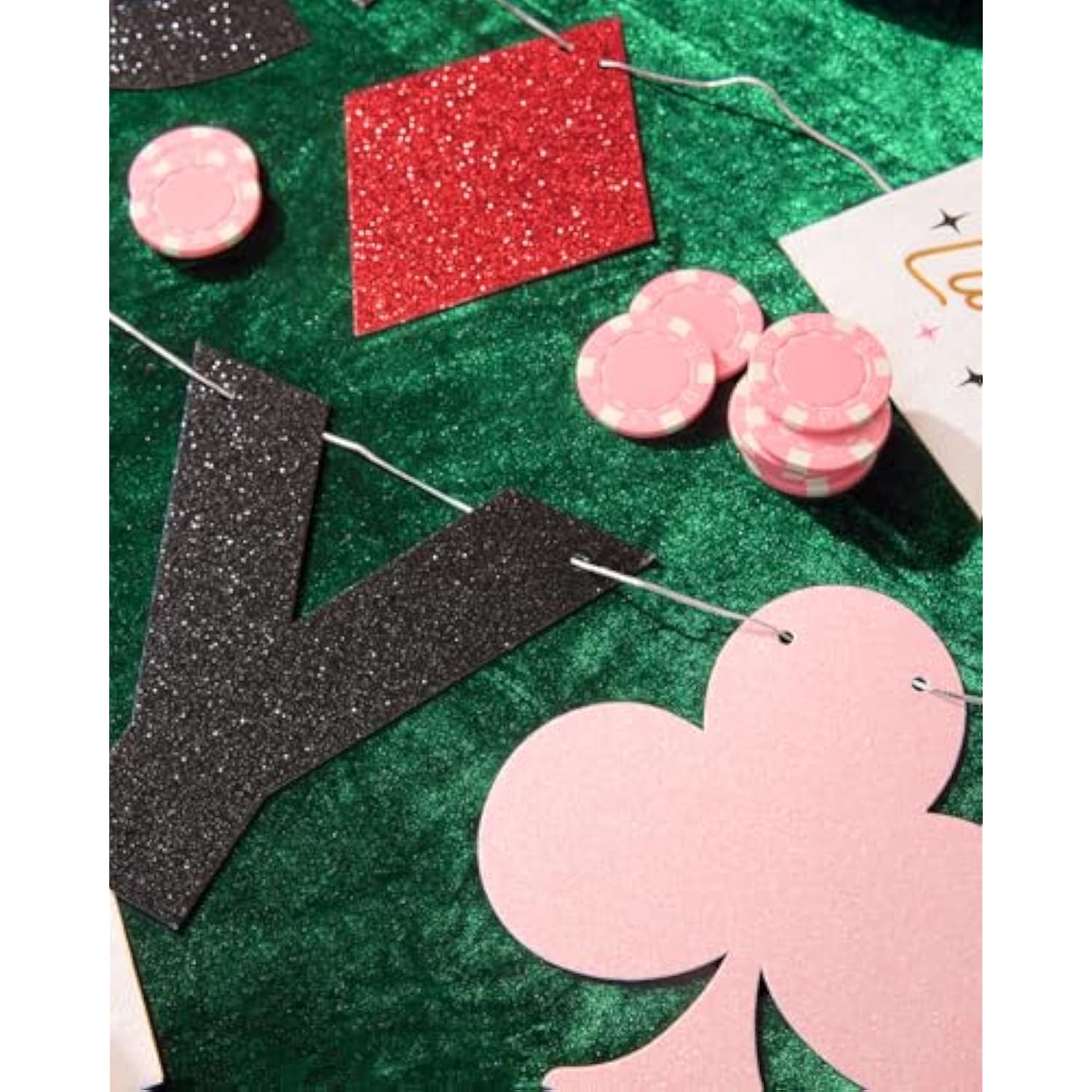 Feeling Lucky Sparkle Banner - 5 Ft. | Bachelorette Decoration, Birthday Party Sign, Casino Decor, Girl Cocktail Backdrop, Vegas Photo Booth Background