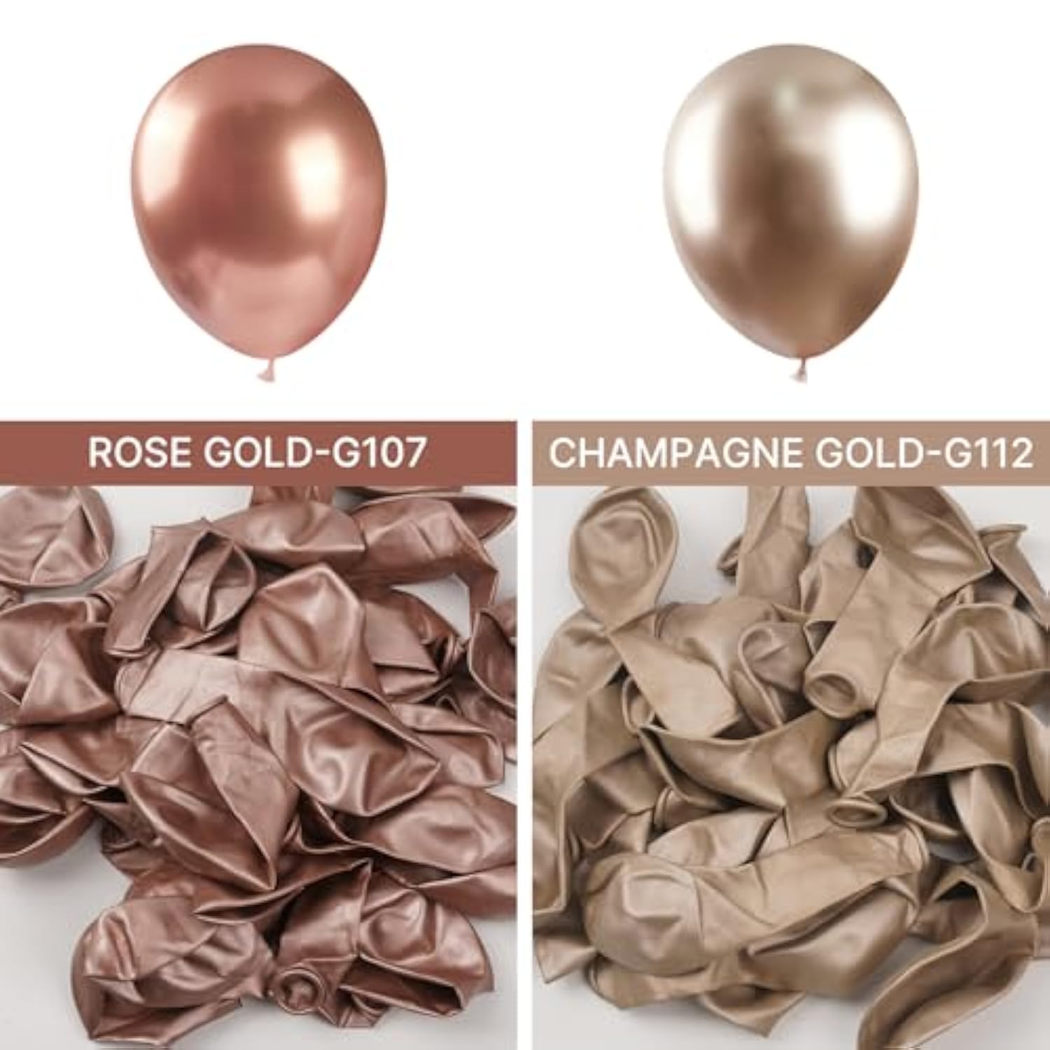 Metallic Champagne Gold Balloons, 50 Pcs 5 Inch Champagne Gold Metalli