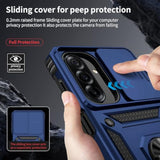 Samsung Galaxy A36 5G Case with Camera Lens Cover, 10 FT Military Grade Drop Protection, Magnetic Ring Holder Kickstand Protective Phone Case, Navy Blue