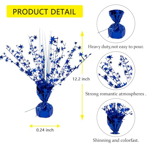 4-Pack Glitter Blue Star Centerpieces-Table Decorations for Home Decor Birthday Wedding Anniversary Decor (Blue)