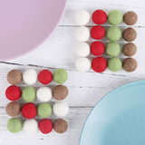 Christmas Diy Decor 100% Natural Wool Felt Balls Beads 2Cm 50Pcs Red Green White Elk Color