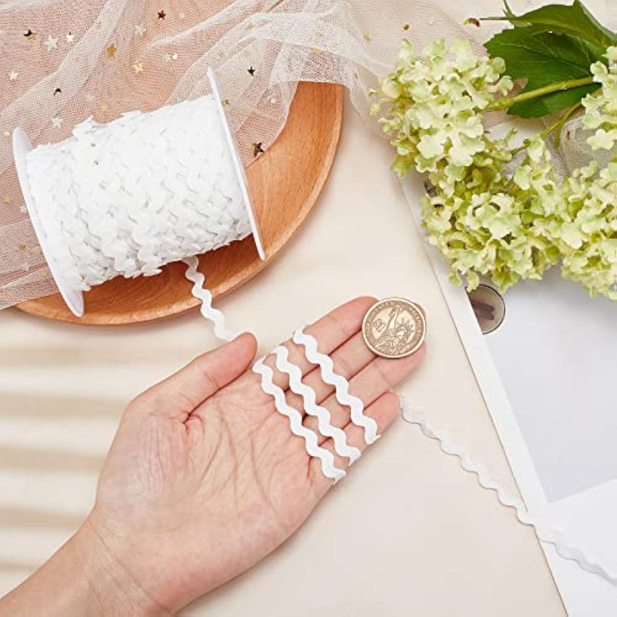 50Yard Rick Rack Trim Ribbon Wave Sewing Bending Fringe Trim 5.5Mm For