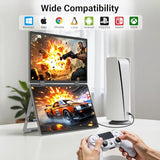 Laptop Screen Extender 15.6" 1080P Dual Portable Monitor, Usb C Hd 360° Rotation Foldable Travel Extended Computer Display With Stand For Laptop Pc Windows Mac, Vesa Mountable (Plug & Play)