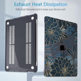 For Macbook Pro 13-Inch Case 2022 2021 2020 Release A2338 M2 M1 A2289 A2251, Printed Plastic Hard Shell Cover For New Macbook Pro 13.3-Inch Touch Bar Fits Touch Id, Dahlia Flower C035