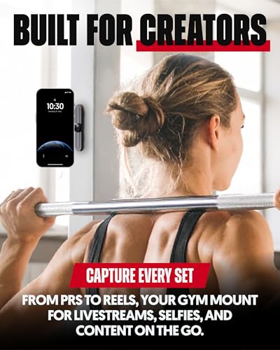 Magnetic Gym Phone Mount for MagSafe Accessories Dual Magnet Stand for iPhone 17 and Android compatible with MagSafe Phone Stand with Alloy Base Gym