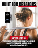 Magnetic Gym Phone Mount for MagSafe Accessories Dual Magnet Stand for iPhone 17 and Android compatible with MagSafe Phone Stand with Alloy Base Gym