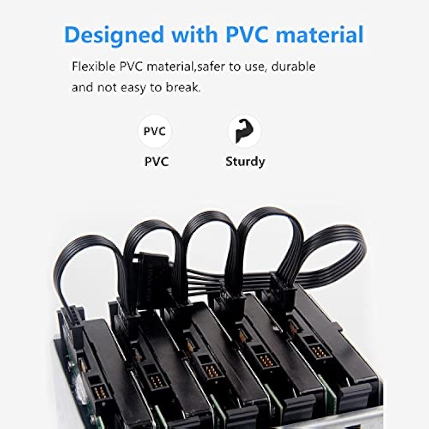 15Pin Sata Male To 5 Sata Female Power Splitter Adapter Cable Extension Y-Cabl