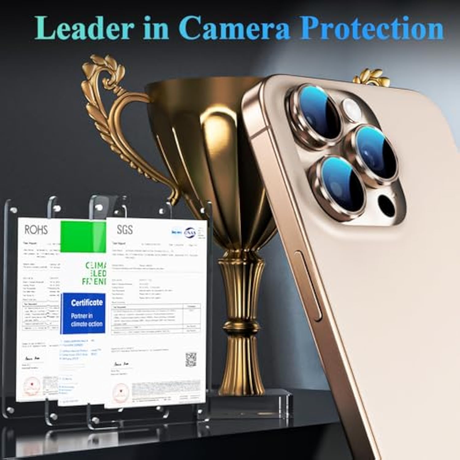 Iphone 16 Pro Pro Max Camera Lens Protector With Installation Tray Desert Titanium