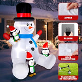 6 Ft Christmas Snowman & Penguin Inflatable Blow Ups Outdoor Christmas Decorations With Led Lights For Indoor/Outdoor Ya