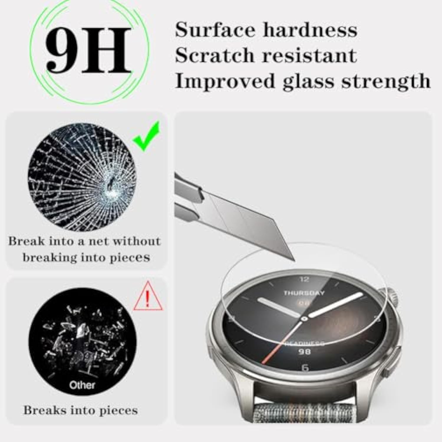 Watch Screen Protector (3+2 Pack) Compatible For Amazfit Balance Tempered Glass Film Anti-Scratch High Definition Full Coverage And Silicone Protective Case