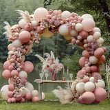 Dusty Pink Balloon Arch Kit With Mauve & Blush Balloons For Boho Wedding & Party Decorations