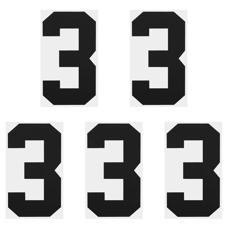 Iron On Number 3 Heat Transfer 8" Black Single Number For Team Uniform, Sports