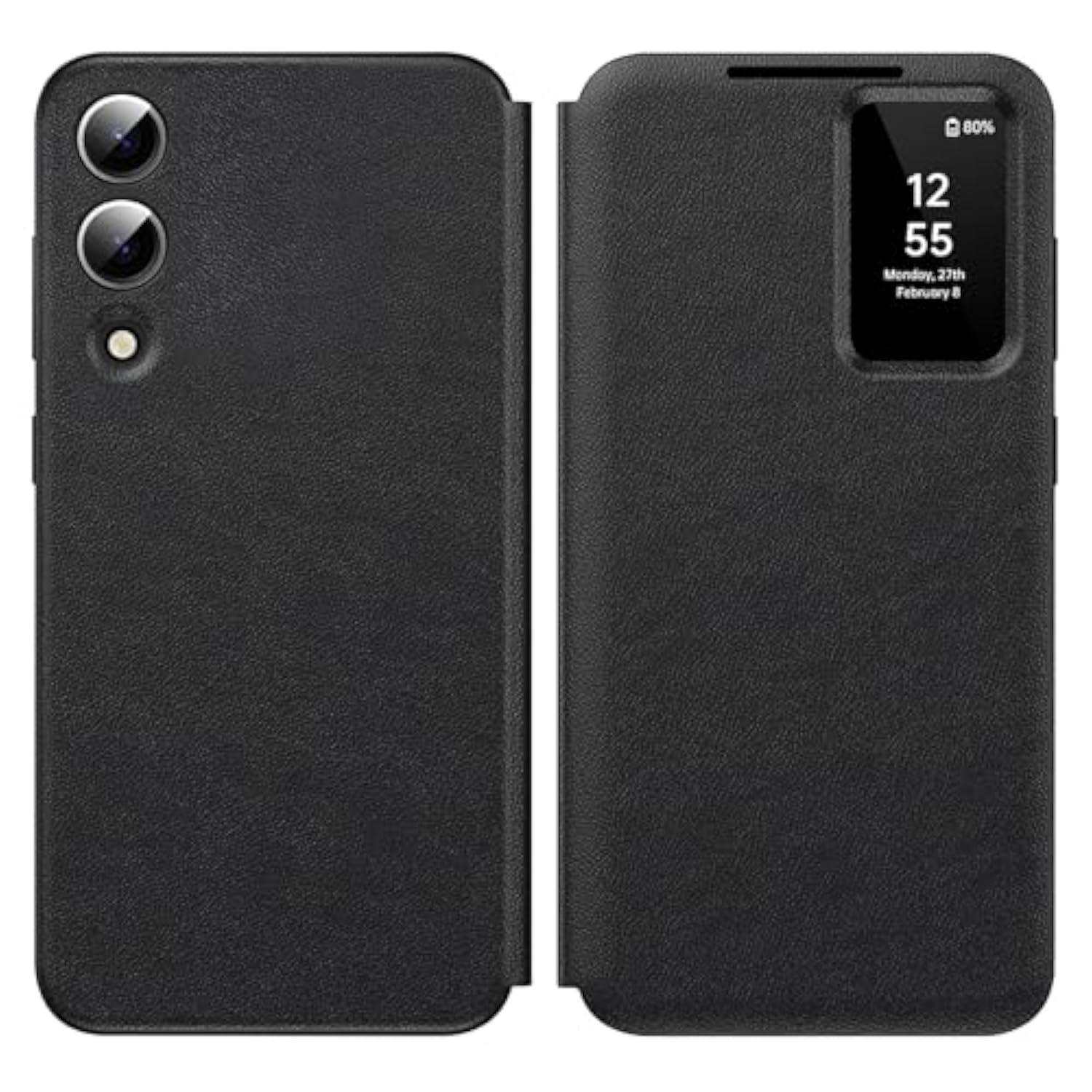 For Samsung Galaxy S25 Edge Case With Smart Small Screen View, S-View Wallet Phone Case, For Samsung S25 Edge Case Smart Window Cover, Smart Flip Leather Protective Cover For Samsung S25Edge 5G Black