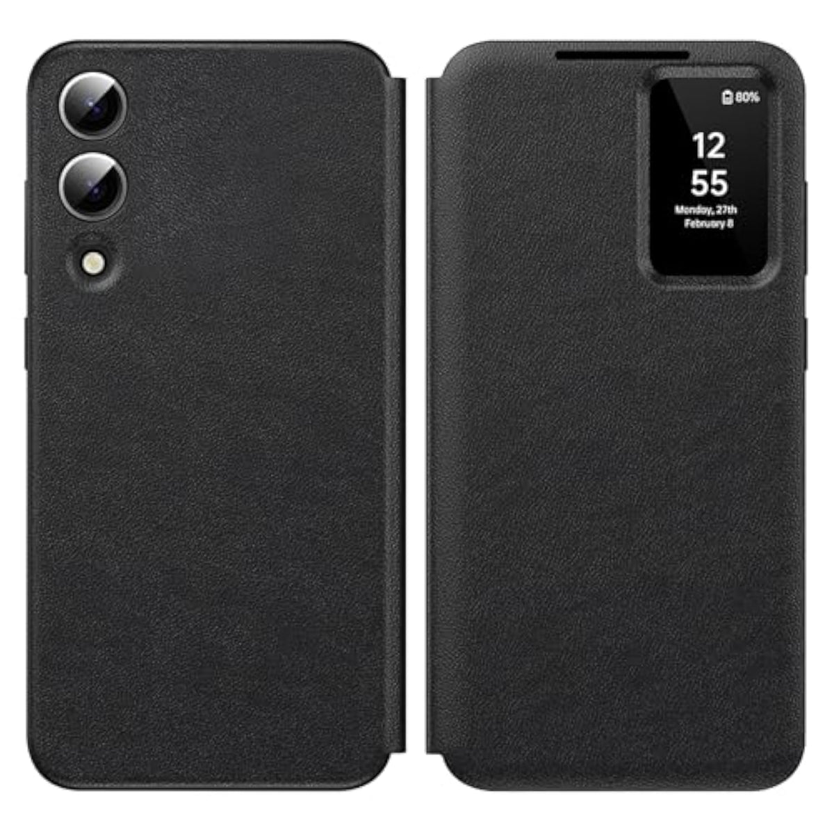 For Samsung Galaxy S25 Edge Case With Smart Small Screen View, S-View Wallet Phone Case, For Samsung S25 Edge Case Smart Window Cover, Smart Flip Leather Protective Cover For Samsung S25Edge 5G Black