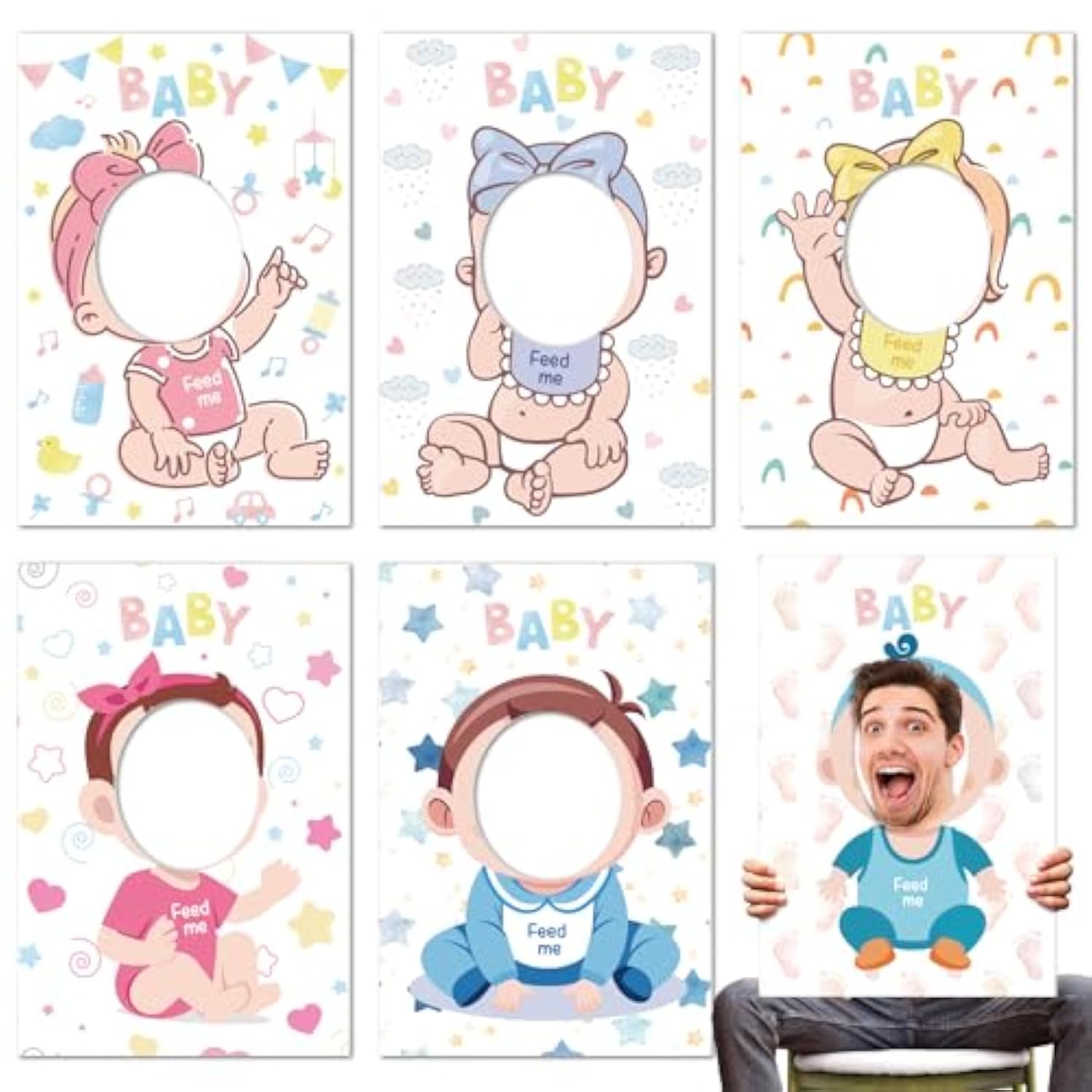 6 Pcs Baby Shower Games Feed Me Baby Shower Games Funny Bridal Party Activities Twerk Play For Gender Reveal Party Favors