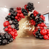Red and Black Balloon Arch Kit with Confetti Balloons for Party Decor