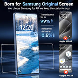 Anti Reflective Screen Protector For Samsung Galaxy S25 Ultra, Anti Glare & Ez Unlock [Bubble Free Applicator] [Not Glass] Display Protective Film Shield Accessories Case Friendly, 2 Pack