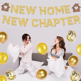 Gold New Home Banner & Balloons Housewarming Party Decorations