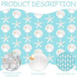Beach Seashell Starfish Garlands 8Pcs Coastal Nautical Decorations Ocean Seashell Starfish Paper Pre-Strung Garland Banner Birthday Party Decor For Mermaid Theme Baby Shower Wedding Supplies