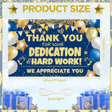 We Appreciate You Banner Thank You Banner Decorations Thank You for All You Do Backdrop for Teacher Employee Staff Doctors Nurse Poaster Volunteer Appreciation Week Party Decor - Blue Gold