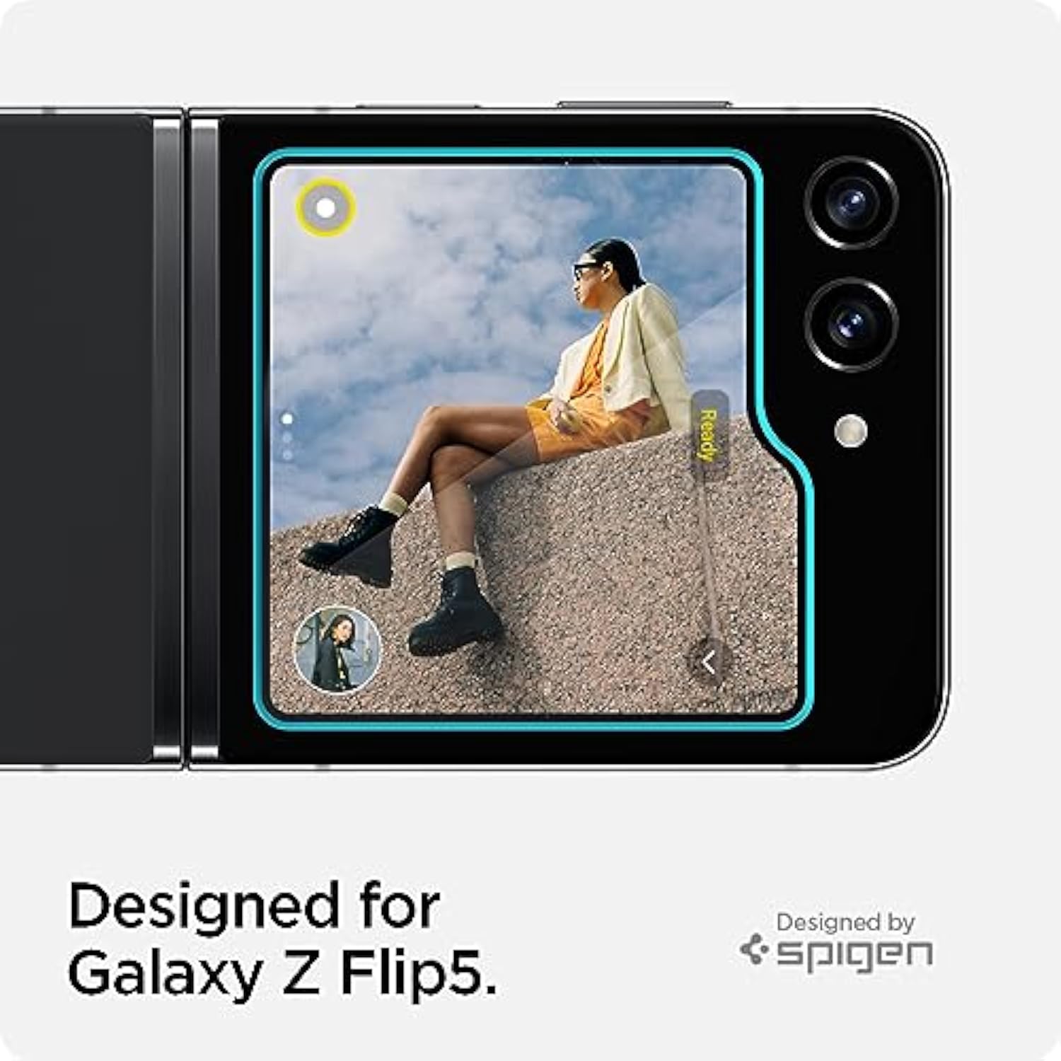 Spigen Tempered Glass Screen Protector [GlasTR EZ FIT] designed for Galaxy Z Flip 5 [2 Pack]