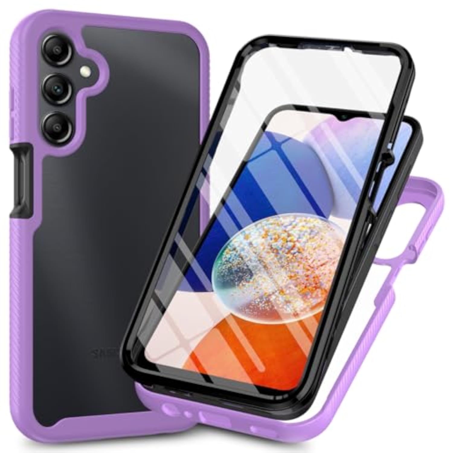 Samsung Galaxy A16 Case with Screen Protector, Purple - Full-Body Protection Phone Case for Samsung Galaxy A16 5G / A16 4G