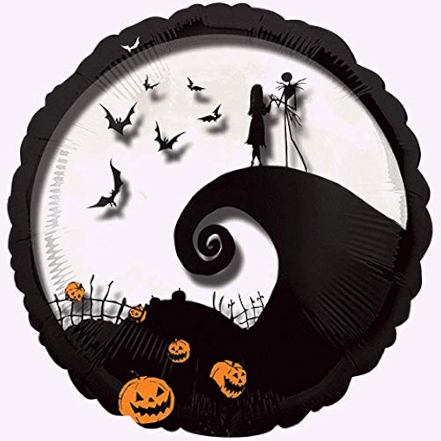 The Nightmare Before Christmas Jumbo Panoramic Balloon, Jack And Sally, See-Thru Front, 28"