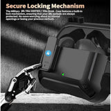 Compatible With Jbl Vibe 200Tws/Jbl Vibe Beam Case Cover Lock Clip With Cleaner Kit,Cool Protective Cover Men Women With Carabiner For Jbl Vibe Beam 2 Charging Case - Black