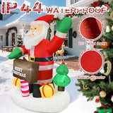 2025 Christmas Inflatable Santa 6Ft Holding Sign Santa Claus Christmas Inflatables Outdoor Decorations Xmas Santa Blow U