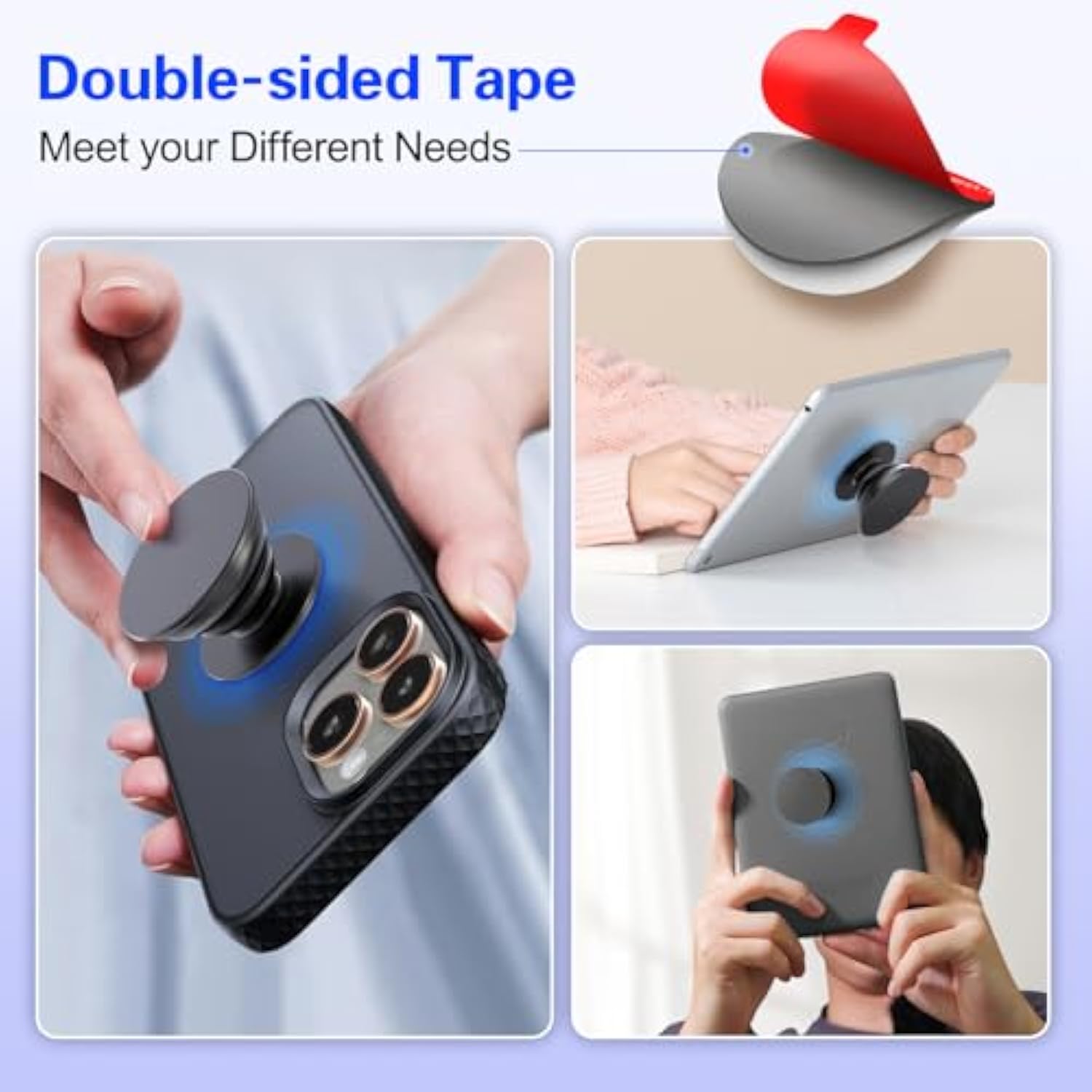 10-Pack 3M Sticky Pads for PopSocket Base 1.38" Strong Adhesive