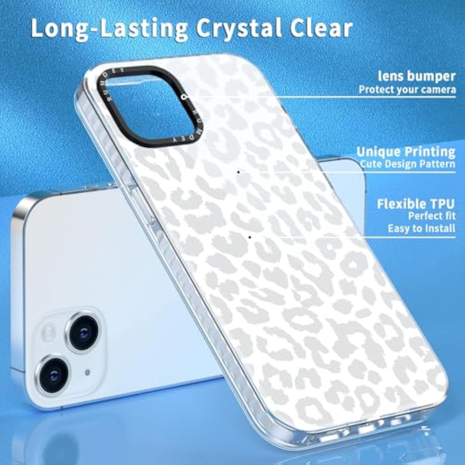 2 Pack Cheetah Print Cases For Iphone 13 / Iphone 14 Case 6.1 Inch, Clear Cute Coquette Fashion Leopard Patterns For Girls Women Funda With Shockproof Protection Silicone Soft Tpu Cover