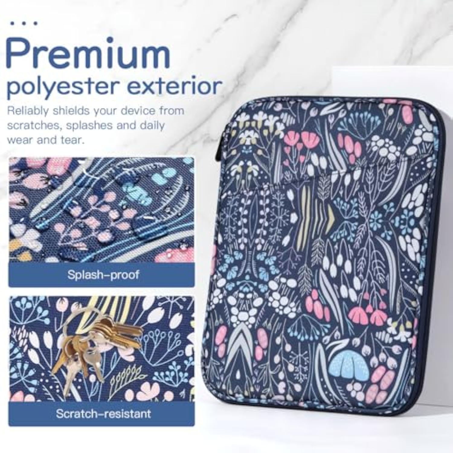 8-9 Inch Tablet Sleeve Bag Carrying Case For Ipad Mini 7Th/6Th 8.3" 2024/2021, Ipad Mini 5/4/3/2/1 7.9", Galaxy Tab A7 Lite 8.7"/Tab A 8.0", Tab M8 (4/3/2) 8", Tab M9 9" 2023, Night Blue