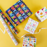 Colorful Birthday Wrapping Paper Roll - 17"x32.8', Fun Gift Wrap for Kids