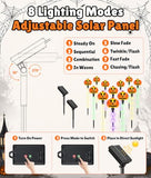 12 Pack Halloween Outdoor Decorations Solar Pathway Stake Pumpkin Lights