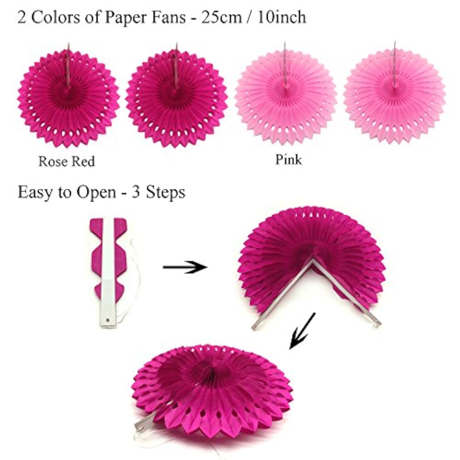 Pink Party Decorations - Happy Birthday Banner, Curtains, Paper Pompoms, Fans, Garland, Confetti Balloons