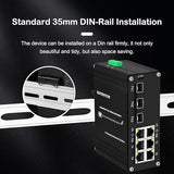 9-Port Unmanaged Industrial Ethernet Hardened Network Fiber Switch With 6 X 10/100Base-T Rj45 Plus 3 X 100Base-Fx Sfp,Support 12~48Vdc, Ieee802.3Af/At Poe Budget 180W,Ip40,Din Rail Mounting, Safety