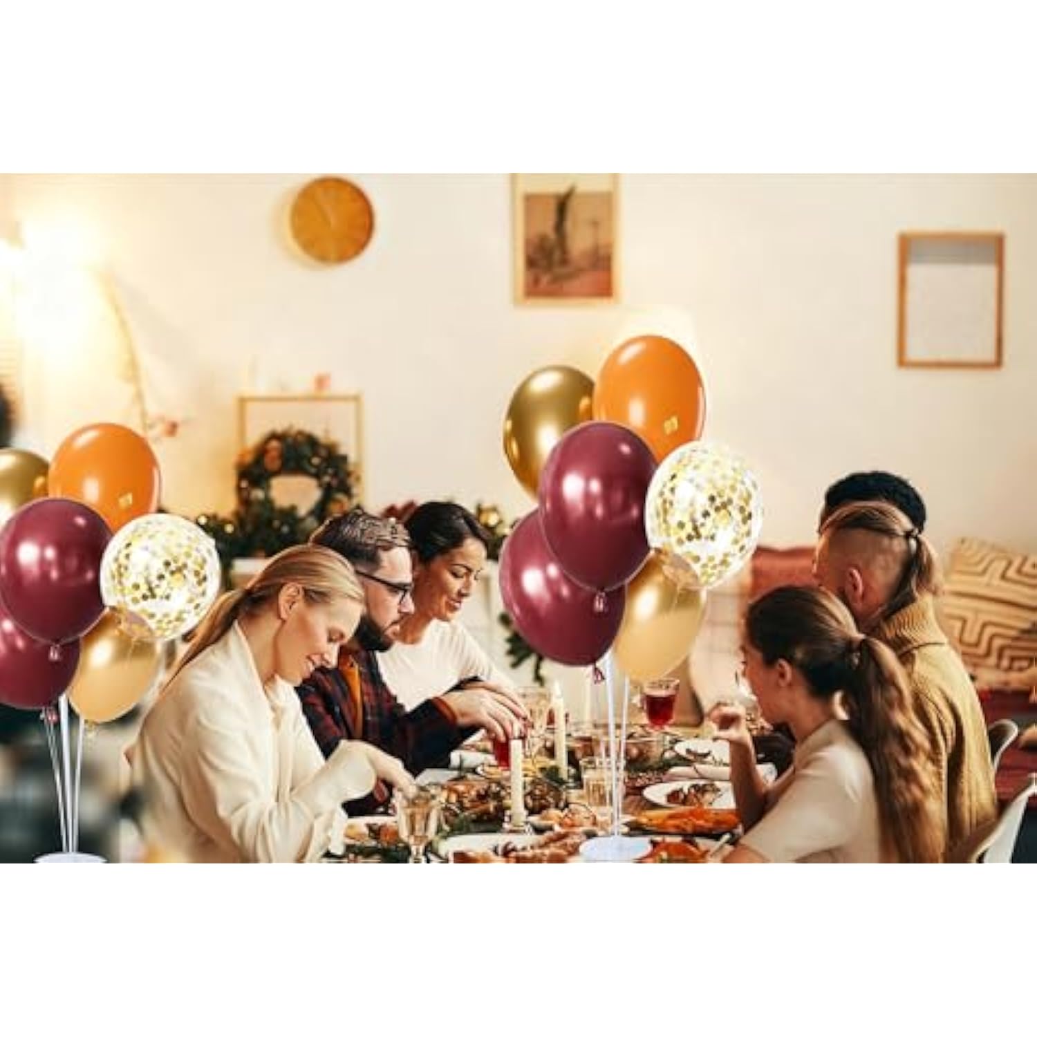 Fall Balloons Maroon Orange Gold Birthday Baby Shower Thanksgiving Decor