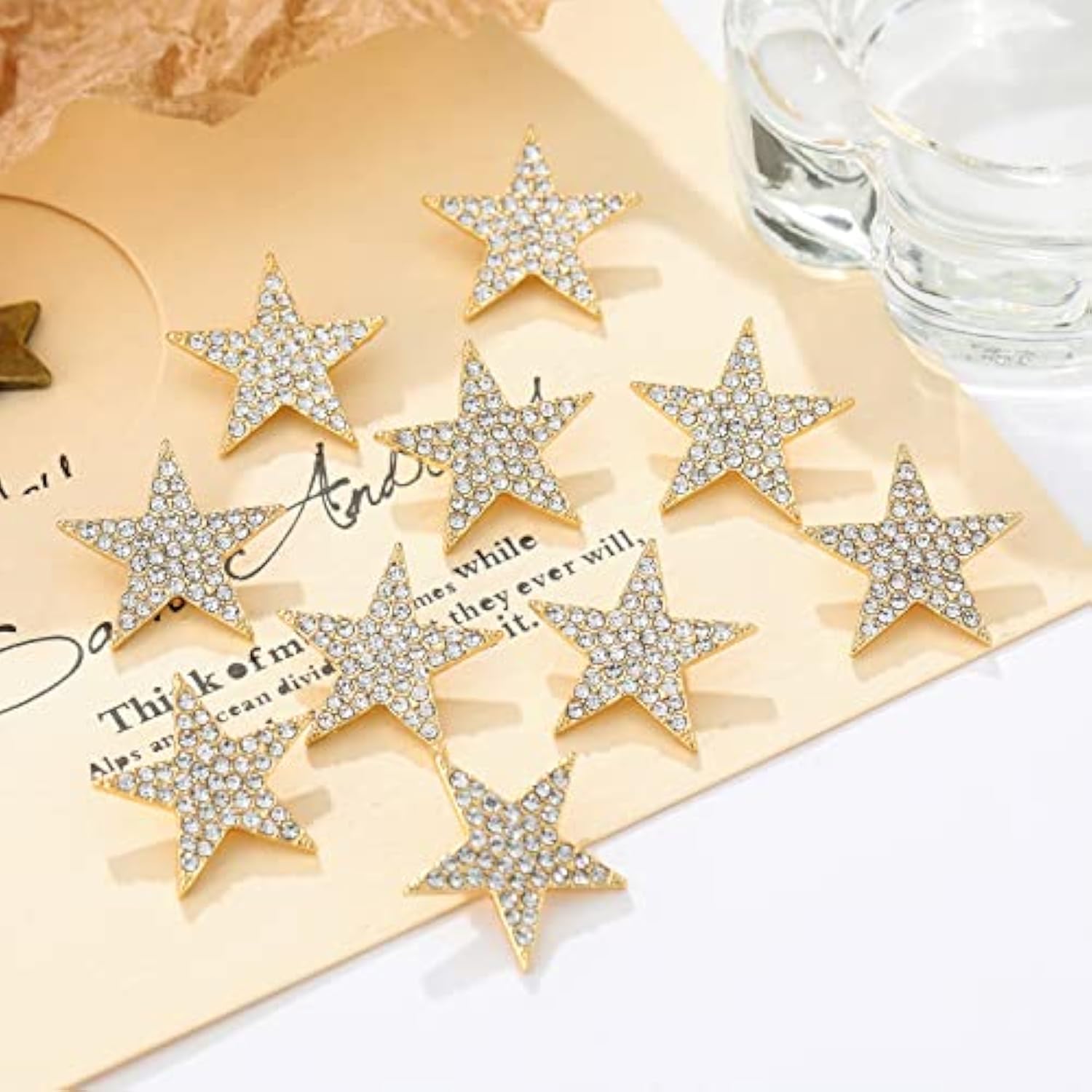 10 Pcs Sliver Rhinestone Buttons Crystal Embellishments For Clothing J