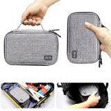 Travel Electronics Organizer Small Carrying Case For Cables Phone Chargers Usb Plugs Power Cords Earbuds Adapter Tech Accessories Pouch -Grey