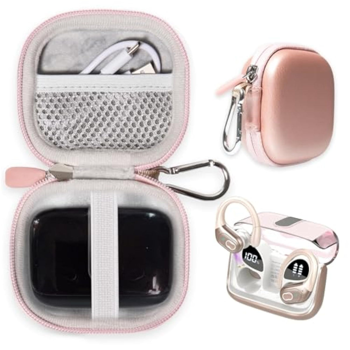 Case For Aptkdoe Earbuds 75Hrs 5.3 Headphone Sport (Rose Gold)