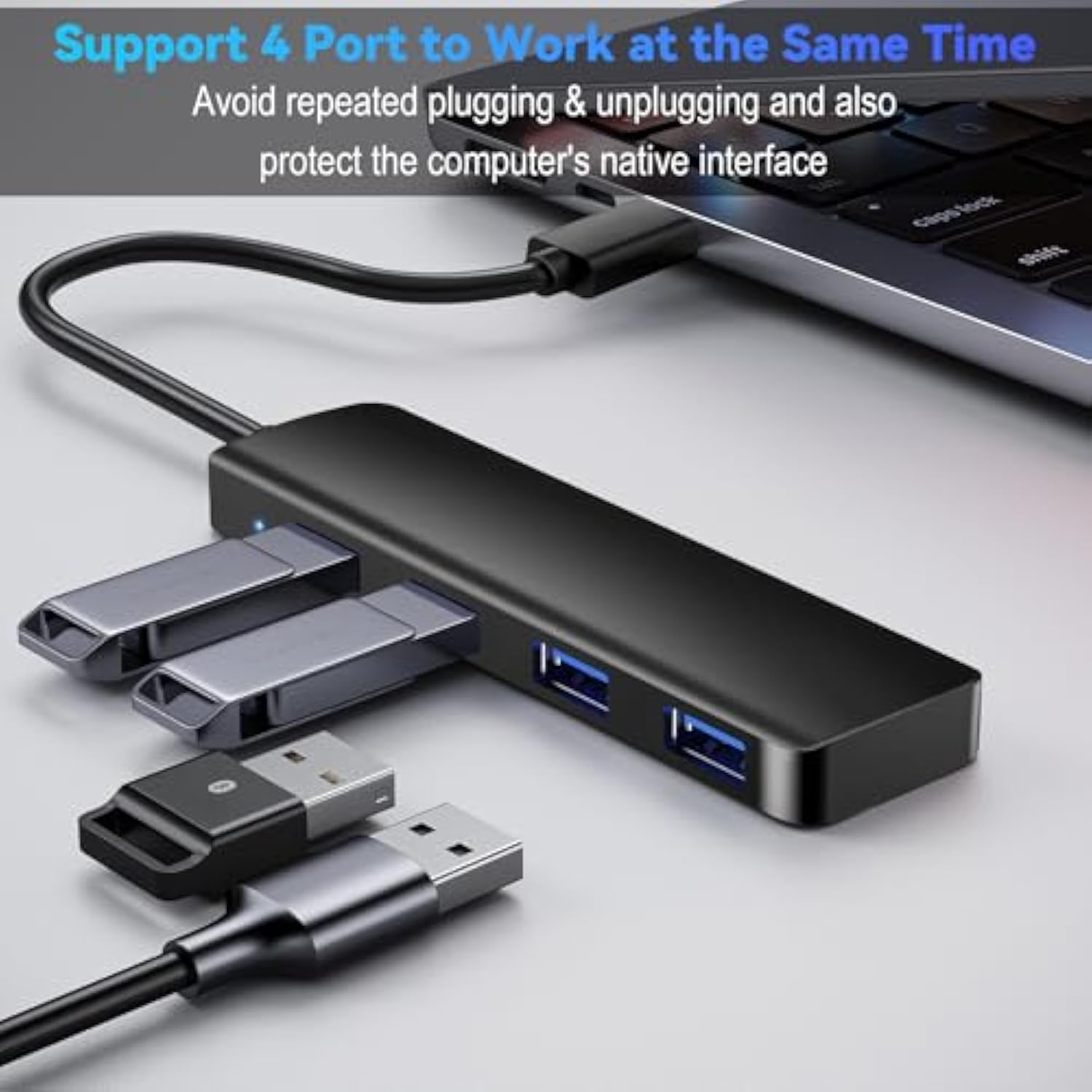 Usb 3.0 Hub, Usb Splitter,Usb 4-Port Adapter,Usb Extender For For Laptop, Pc,