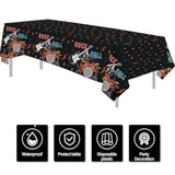 Rock And Roll Party Decorations Tablecloth, 3Pcs Disposable Rockstar Music Guitar Theme Rock N Roll Party Supplies Tablecover For Birthday Baby Shower, 86In X 55In