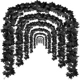 4Pcs Black Leaf Garland - 23.6Ft Hanging Maple Vines for Halloween, Thanksgiving & Party Decor