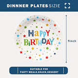 Happy Birthday Party Plates, 9Inch-50Pcs, Birthday Party Paper Plates, For Decorations
