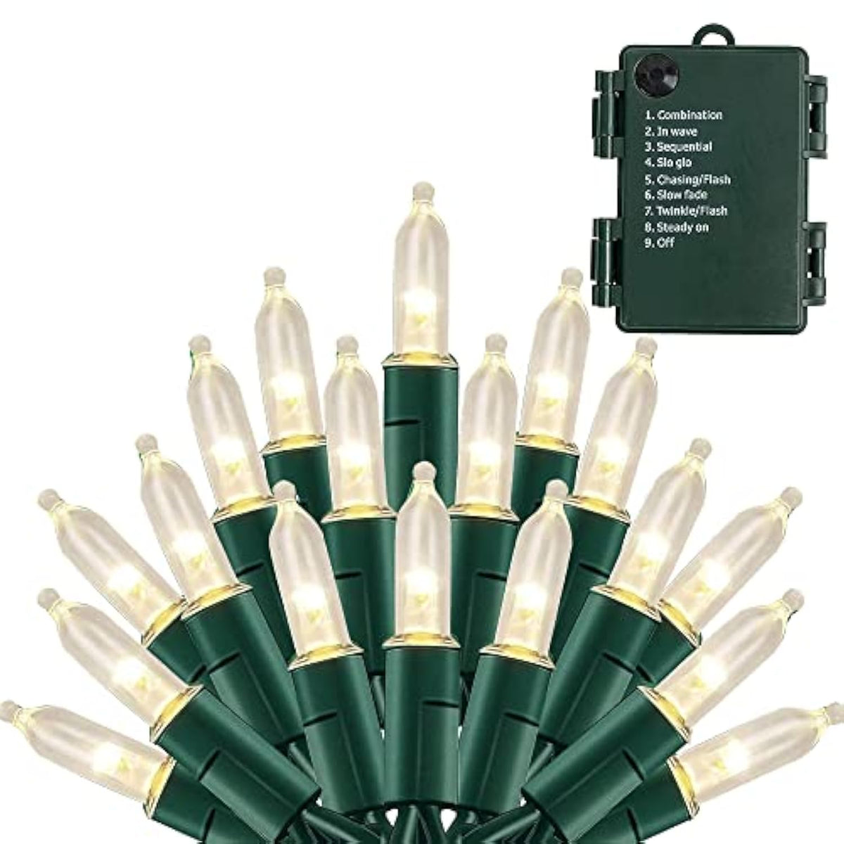 Battery Operated Christmas Lights, 50 Led 16Ft Waterproof String Christmas Tree Lights With 8 Modes, Xmas Decorations Fo