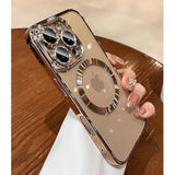 Magnetic Case For Iphone 16 Pro Max 6.9" Compatible With Magsafe, Military-Grade Protection, With Camera Protector, Clear Scratch-Resistant Back Cover For Iphone 16 Pro Max - Gold