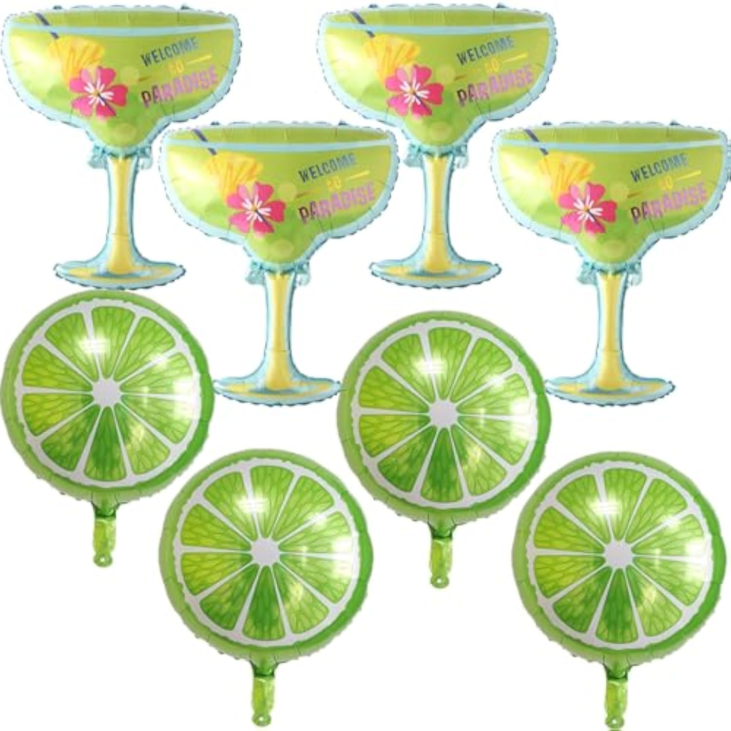 8Pcs Fruit Lime Balloons Cold Drink Balloons Lemon Mylar Balloons For Margs And Matrimony Bachelorette Summer Fruit Themed Graduation Birthday Baby Shower Wedding Party Decorations Supplies